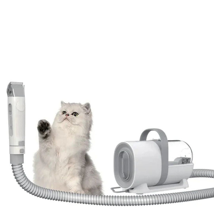 Pet grooming vacuum clipper for dogs and cats, a comprehensive grooming kit for pet hair removal and care.