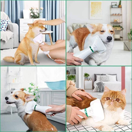 Pet hair dryer grooming comb & massager for dogs and cats, gentle pet care tool