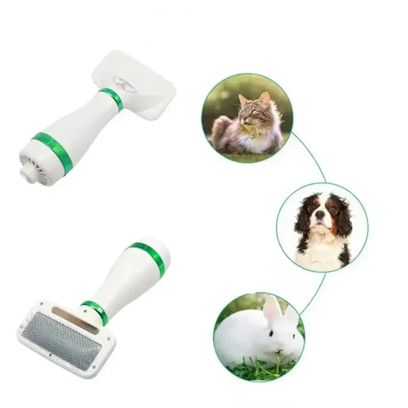 2-in-1 pet massager and hair dryer for gentle and efficient pet grooming