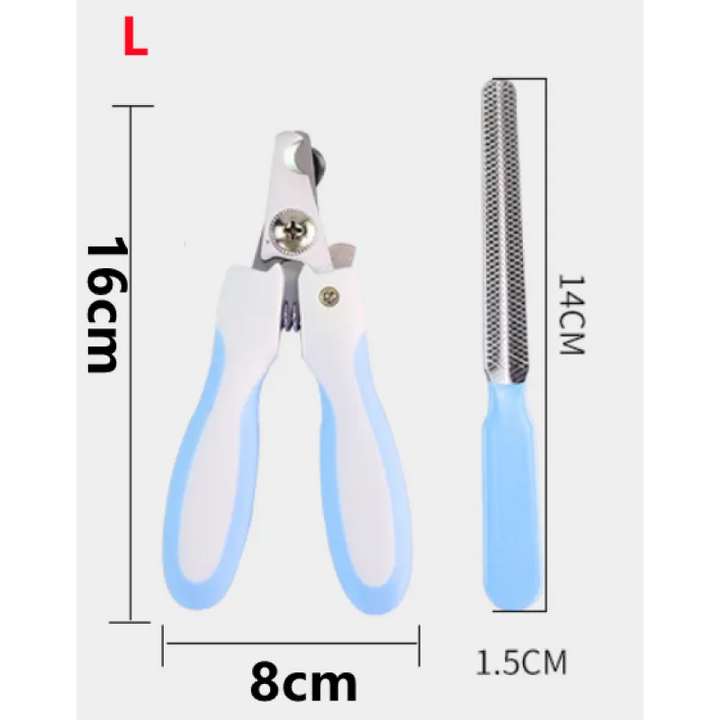 Compact pet nail clippers with safety lock, perfect for travel and regular pet paw maintenance.