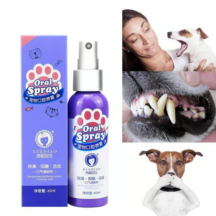 Pet oral care spray bottle for dogs and cats, fresh breath & healthy gums solution