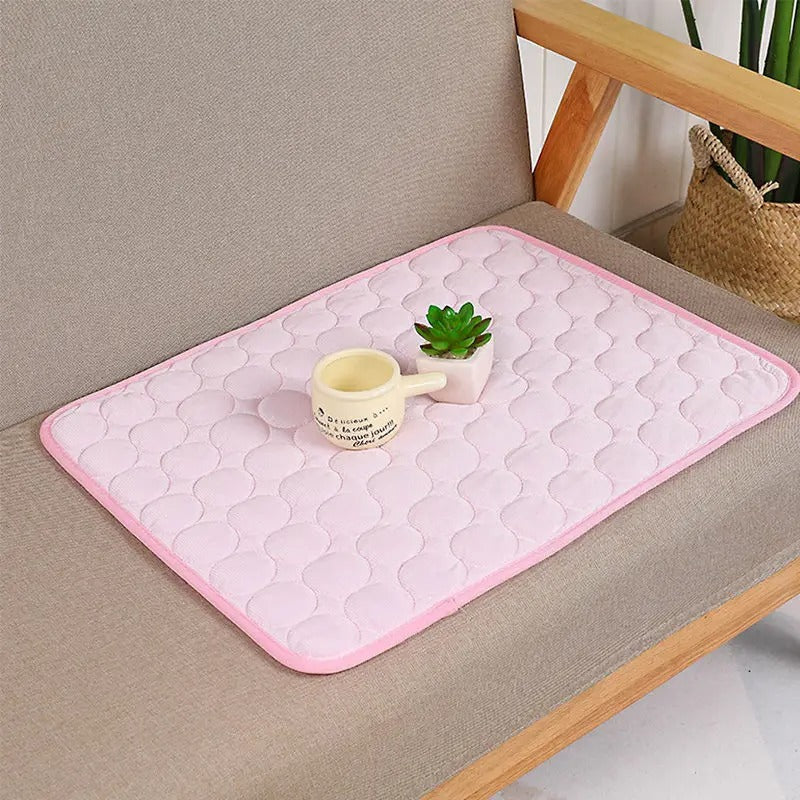 Pet self-cooling mat, portable & non-toxic, providing summer relief for dogs & cats