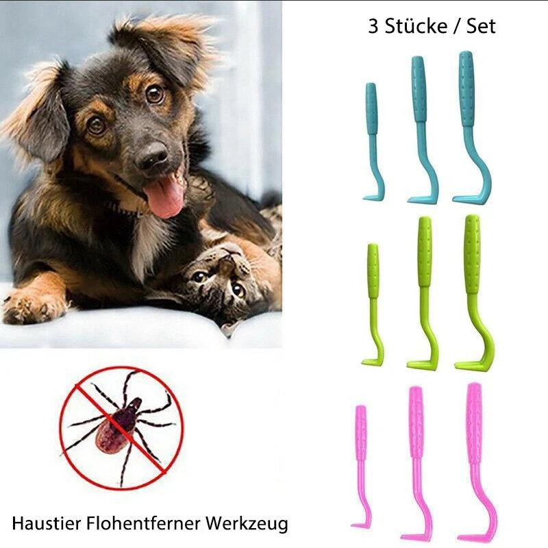 Ergonomic pet tick remover hooks, designed for safe and easy tick removal from dogs & cats
