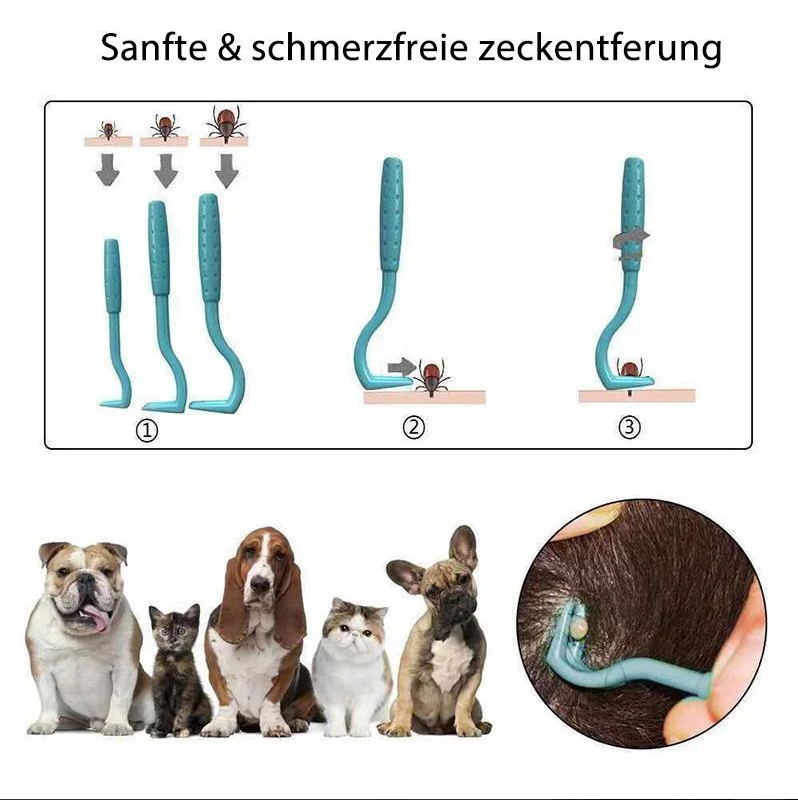 Pet supplies: Complete 3-piece tick remover kit, crucial for dog & cat outdoor pet gear