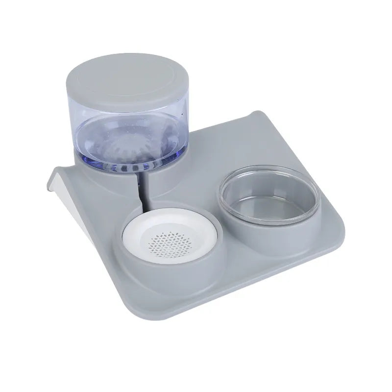 Cat eating kibble from a wall-mounted food bowl, part of a hygienic pet feeding solution