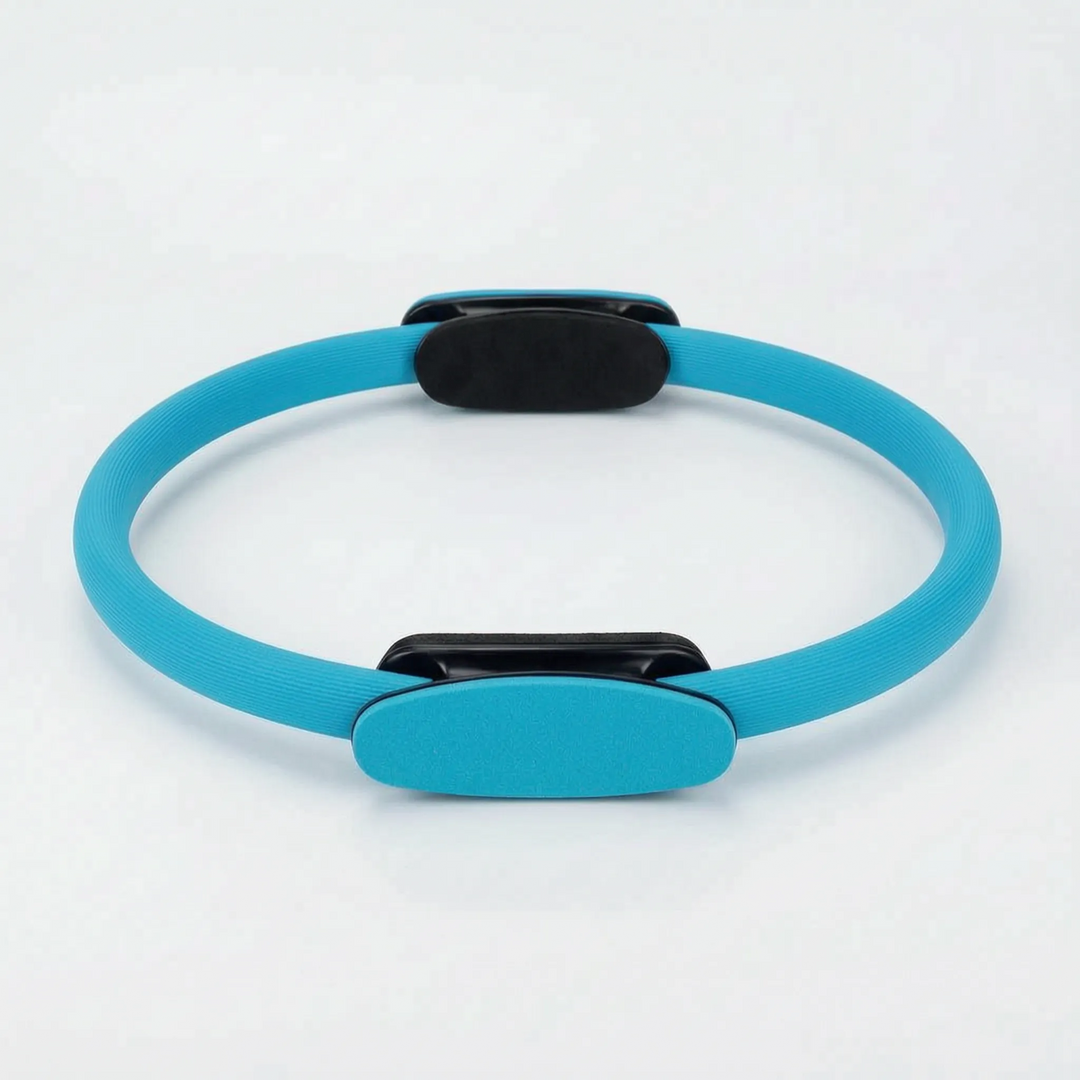 Versatile Pilates resistance ring for improving strength, flexibility & balance in home gym or yoga workouts.