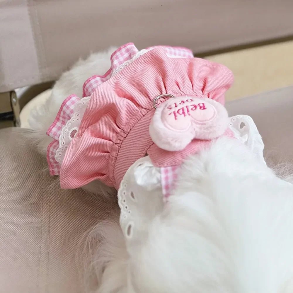 Stylish pink dog walking harness designed for comfort and durability, suitable for small to large dogs.