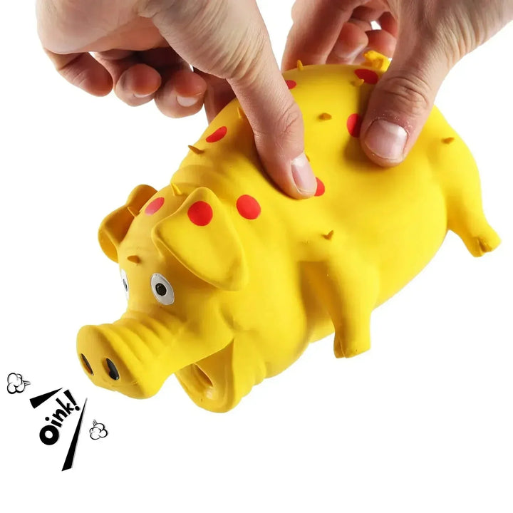 New squeaky pig dog toy, pink rubber chew for endless canine playtime