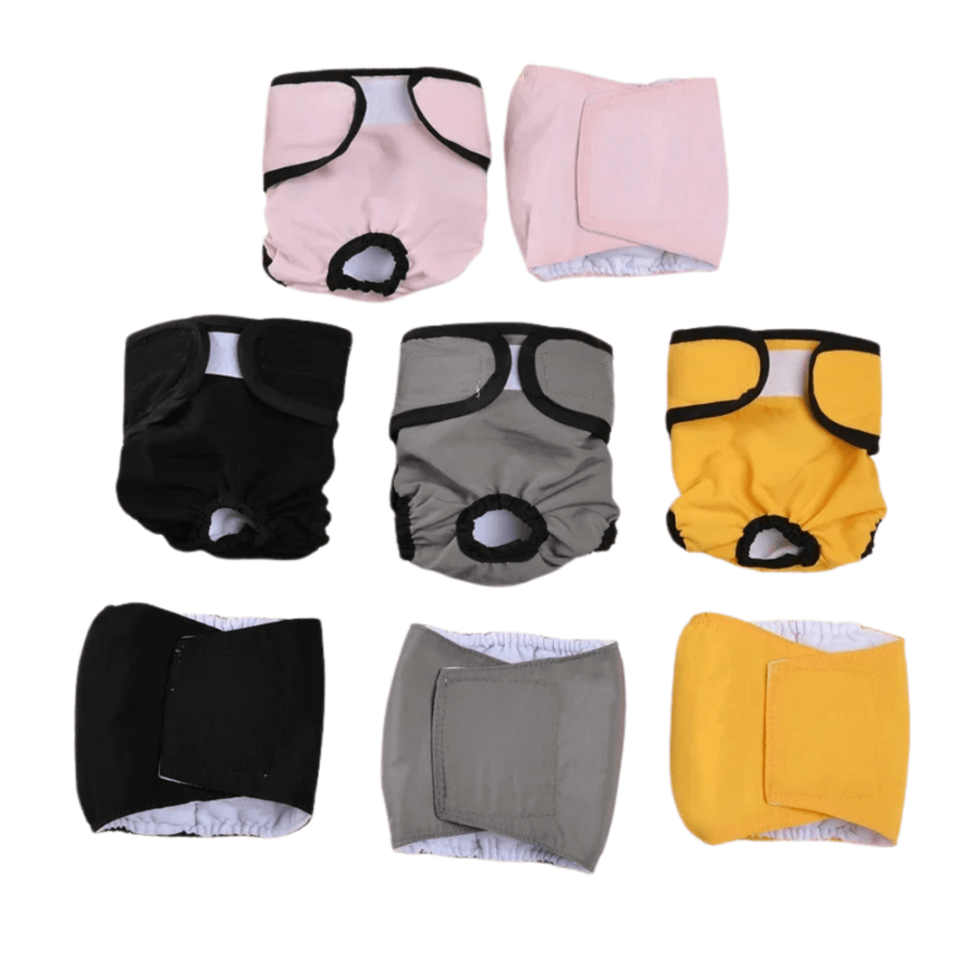 Adjustable female dog diaper made from soft cotton blend, ideal for incontinence