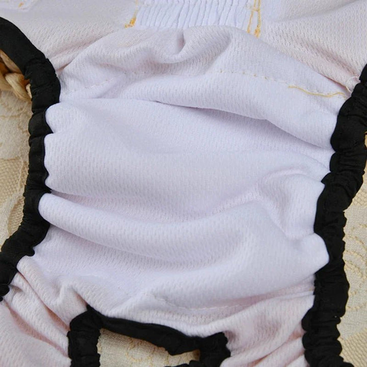 Female dog diaper designed for incontinence and heat cycles, soft cotton material