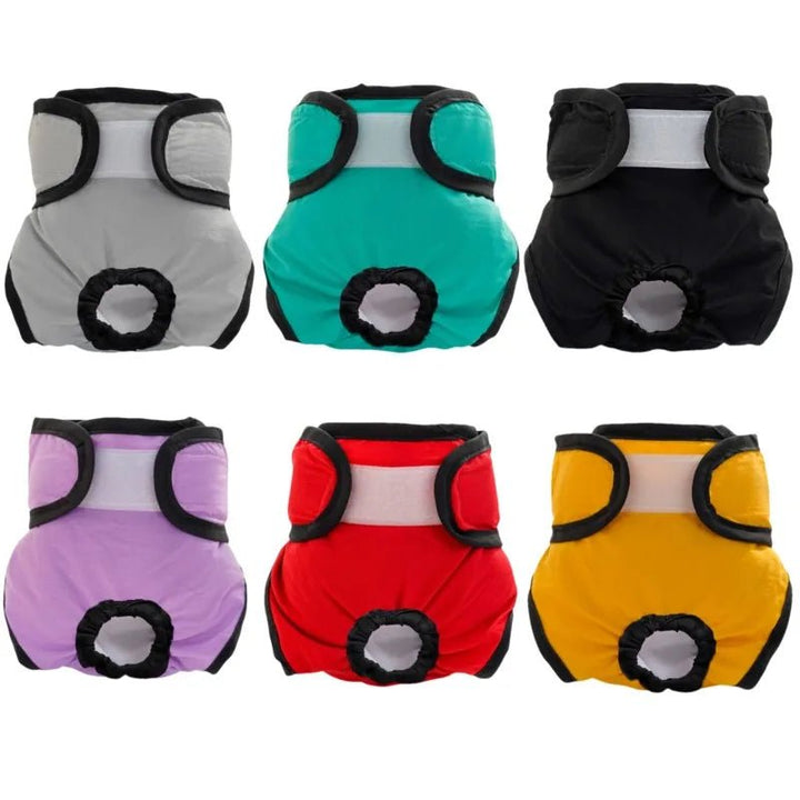 Close-up of a reusable pet diaper, showing the soft inner lining for female dogs or cats