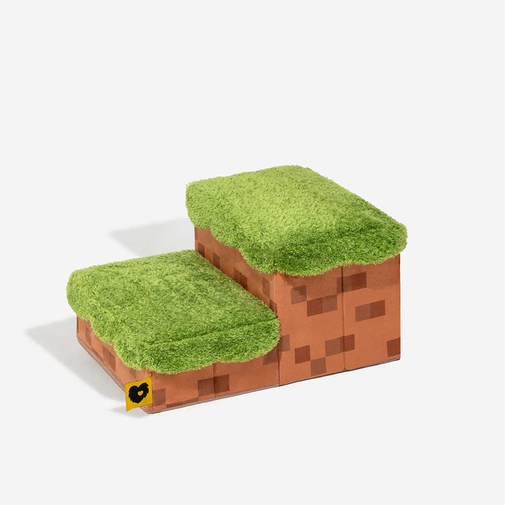 Pixel Pet Stairs, foldable dog steps that transform into a pet bed & storage unit quickly