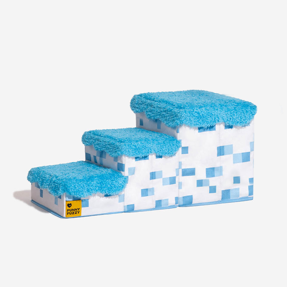 Pixel Pet Stairs with Storage, a sleek solution for pet access and organization, 3 steps