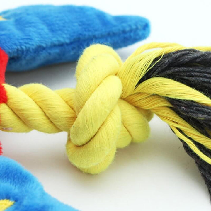 Dog toy: Playful flannel chew toy featuring a squeaker, designed for durable pet entertainment