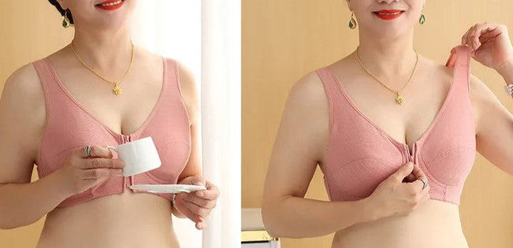 Plus size women's vest bra, seamless support, wire-free & front closure for comfort.