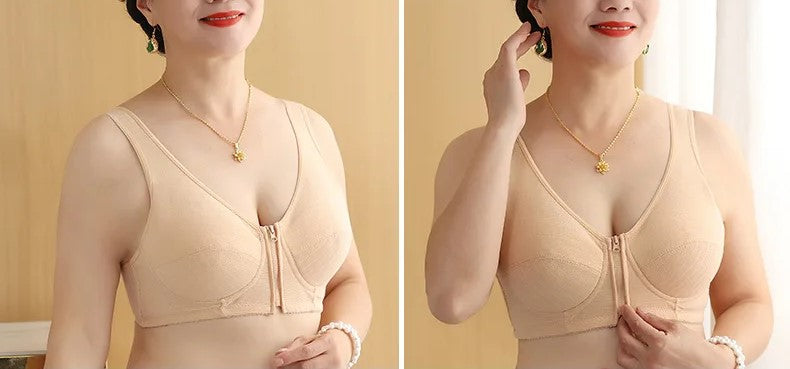 Plus size comfort bra, seamless vest style with full figure support and wire-free design.