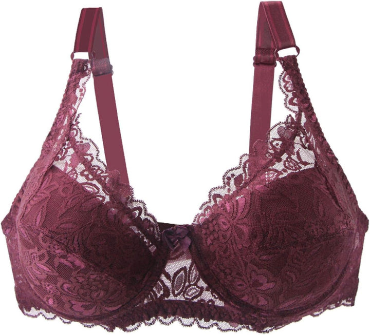Plus size women's lace push-up bra, offering comfortable support & lift for fuller busts.