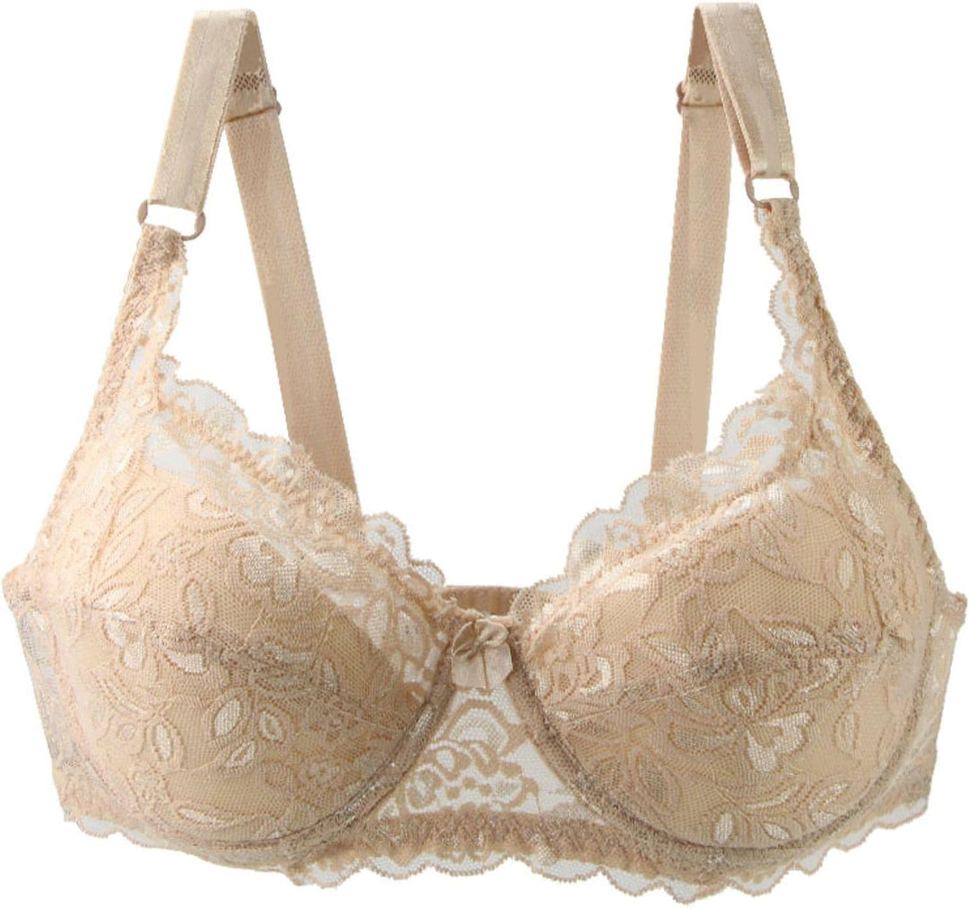 Sexy plus size lace push-up underwire bra for women, providing comfortable lift & support.