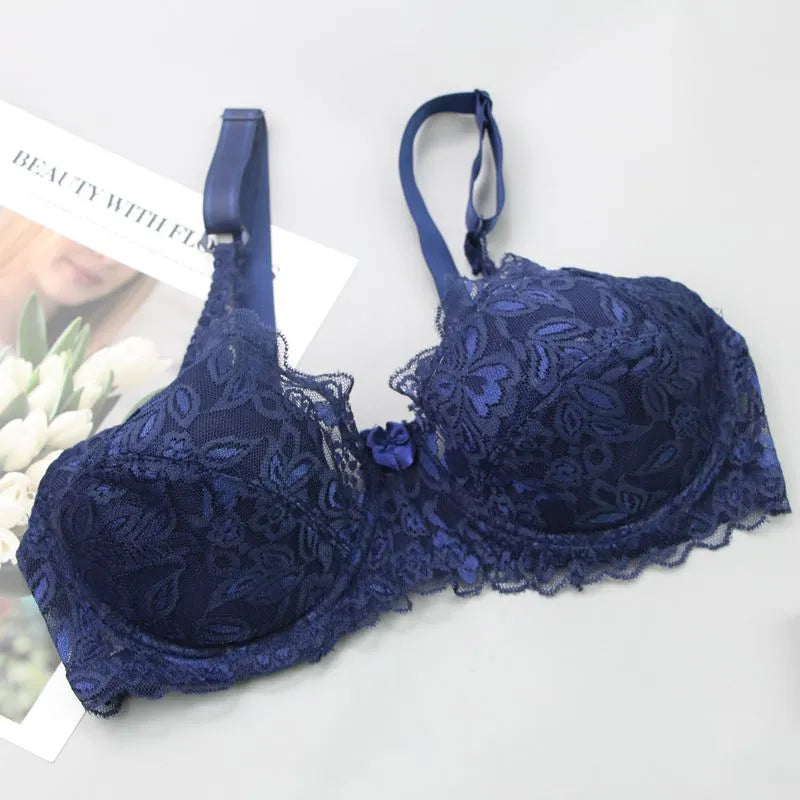 Essential plus size lace push-up bra for women, combining comfort, lift, and sturdy support.