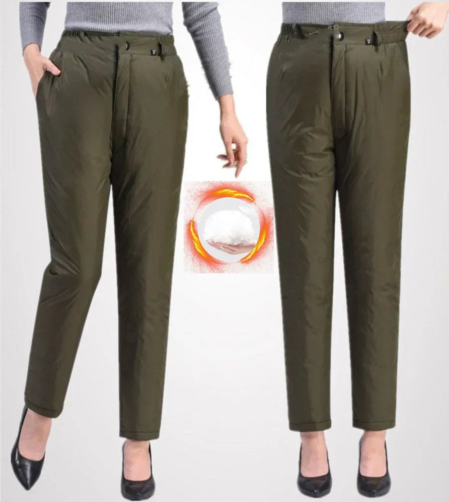 Warm plus size women's straight leg pants, excellent for winter comfort & everyday style.