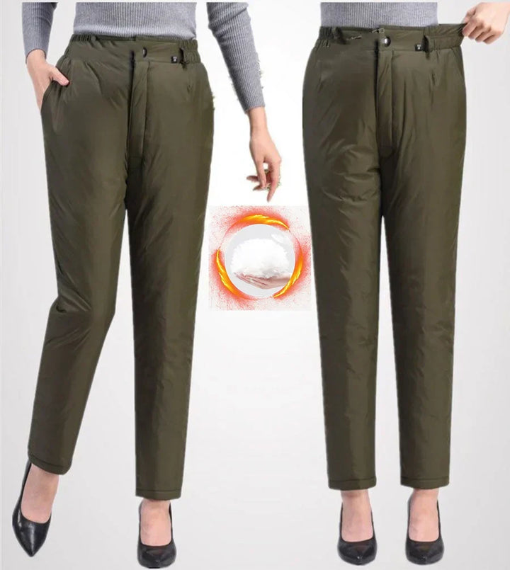 Warm plus size women's straight leg pants, excellent for winter comfort & everyday style.