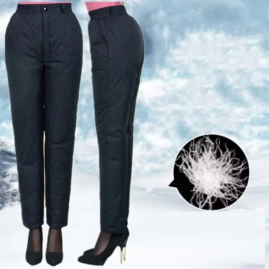 Women's plus size straight leg pants, insulated & warm, great for fall fashion & comfort.