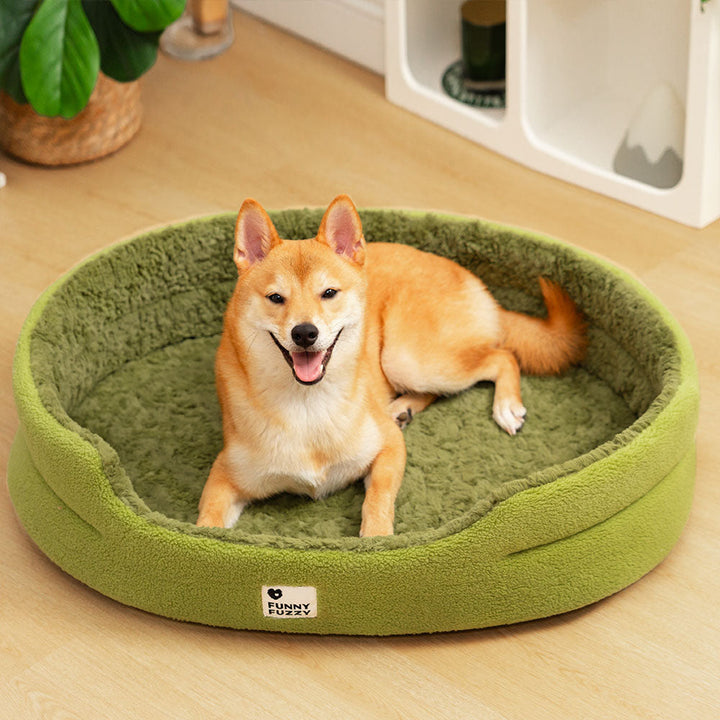 Plush 2-in-1 dog bed, gray, cozy fleece, for ultimate pet comfort