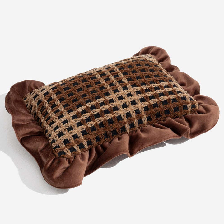 Pet supplies: washable gray bolster dog bed, orthopedic, plush fabric, spine support
