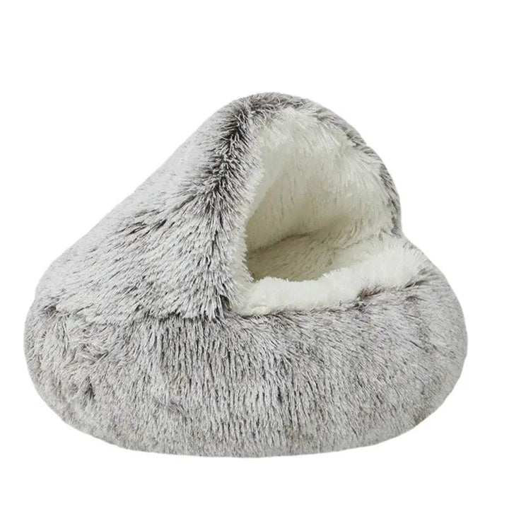Plush calming dog bed for deep sleep & anxiety relief. Comfortable round pet bed for small to large dogs.