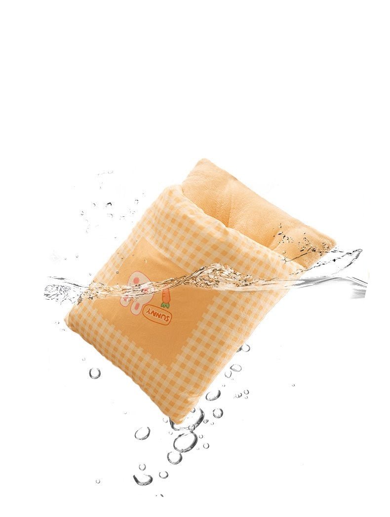 Comfortable cat sleeping bag, a soft bed for pet relaxation.