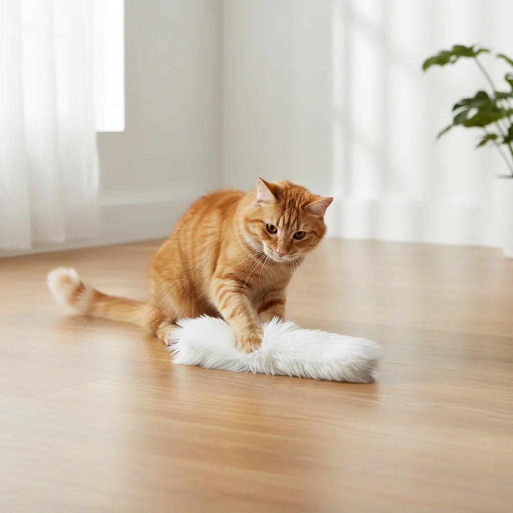 Set of cute catnip plush toys, including a banana, for stimulating feline fun.