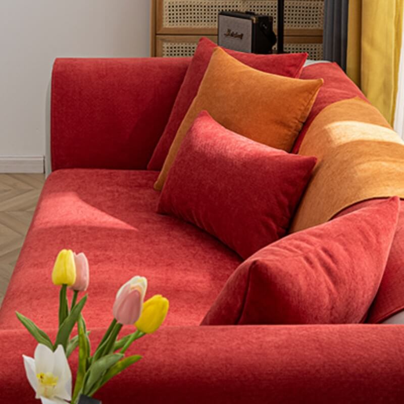 Stylish chenille furniture shield for sectional sofas, enhancing living room decor