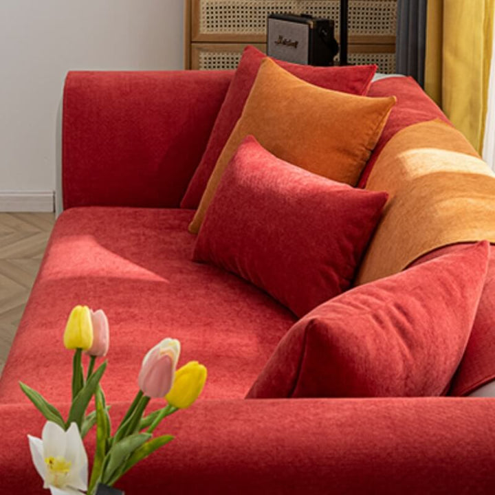 Stylish chenille furniture shield for sectional sofas, enhancing living room decor