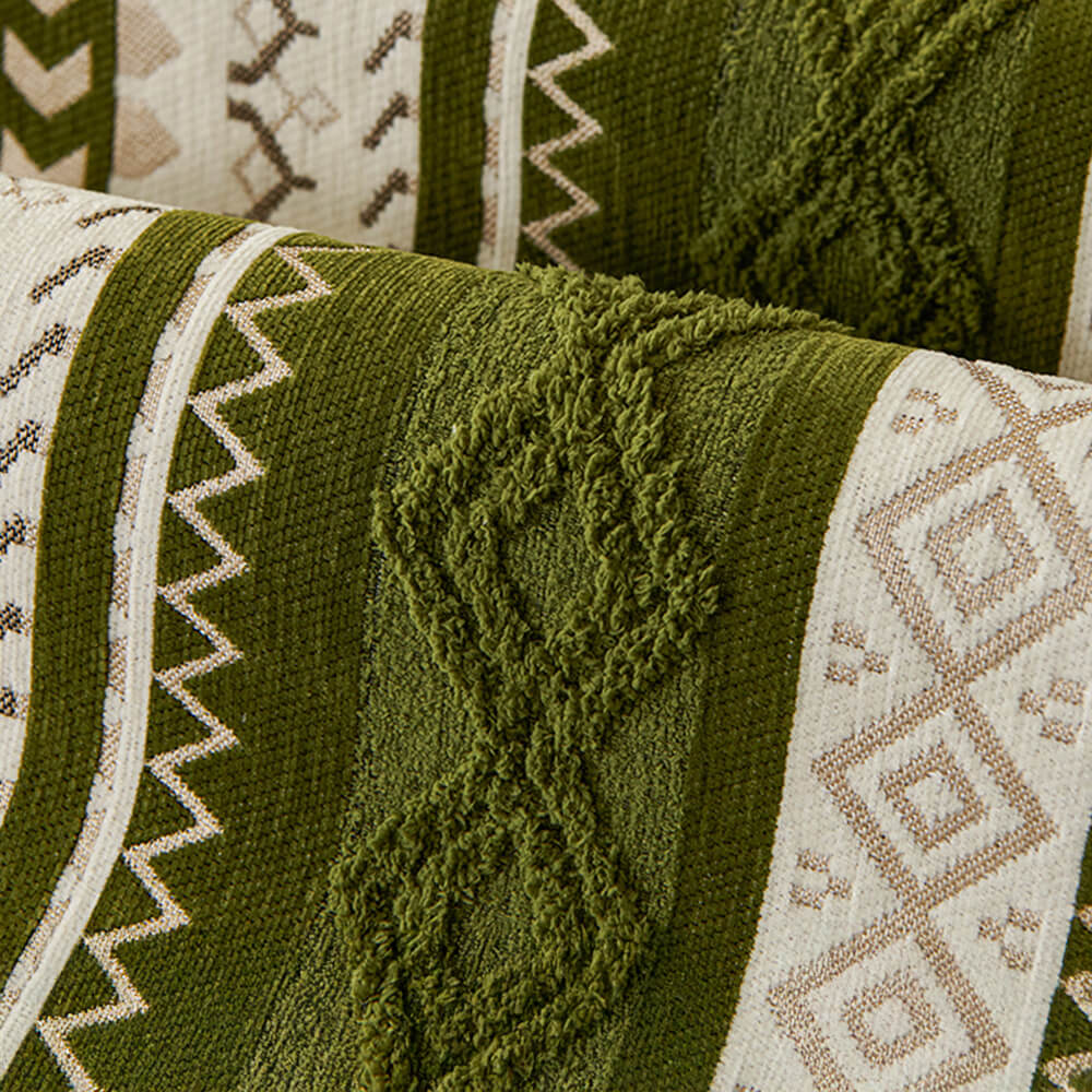 Cozy non-slip colorblock chenille sofa cover, excellent home decor and furniture protection.