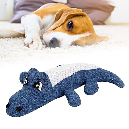 Crocodile squeaker dog toy, soft yet durable plush, perfect interactive pet supply for dogs