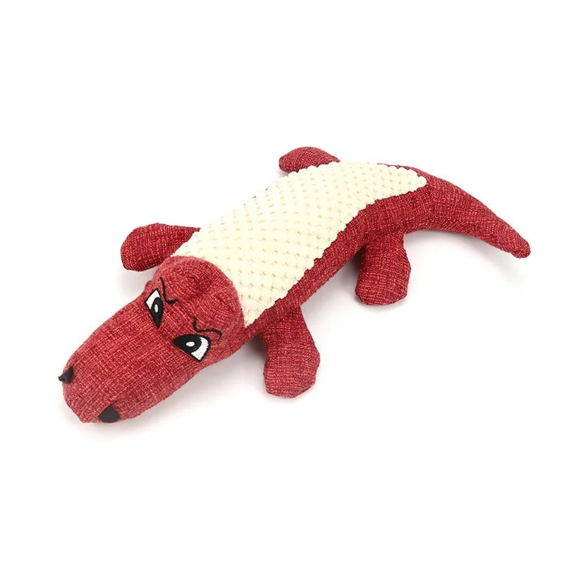 Interactive crocodile squeaker dog toy, durable plush for all dog sizes, a popular pet accessory