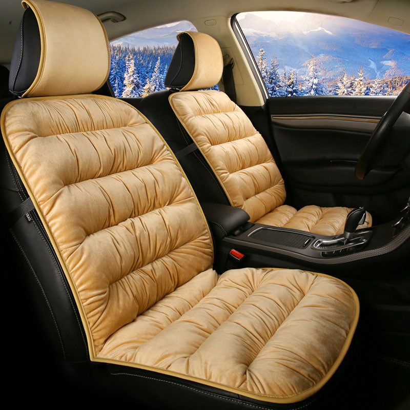 Plush crystal velvet car seat cover, washable, for pet and human comfort in any car.