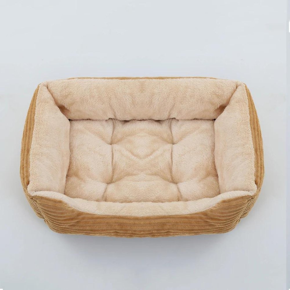 Round, plush pet bed offering superior comfort and warmth. A high-quality addition to your dog supplies.