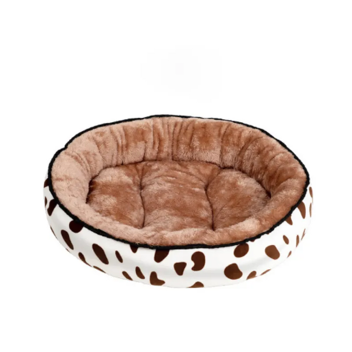 Soft dog bed, polka dot pattern in black and white, washable pet furniture for comfort