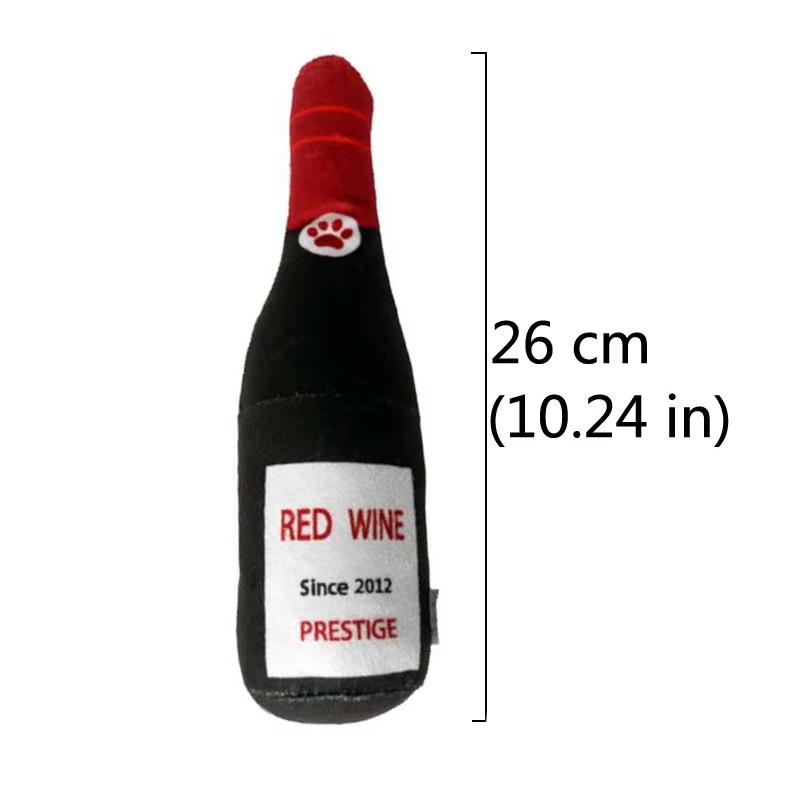 Dog chew toy: a playful plush bottle, great for pet entertainment and teething.