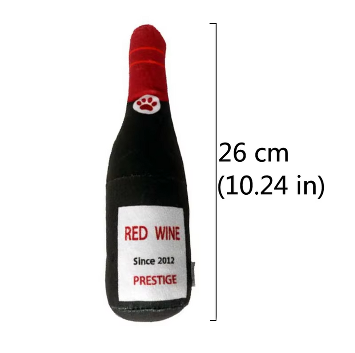 Dog chew toy: a playful plush bottle, great for pet entertainment and teething.