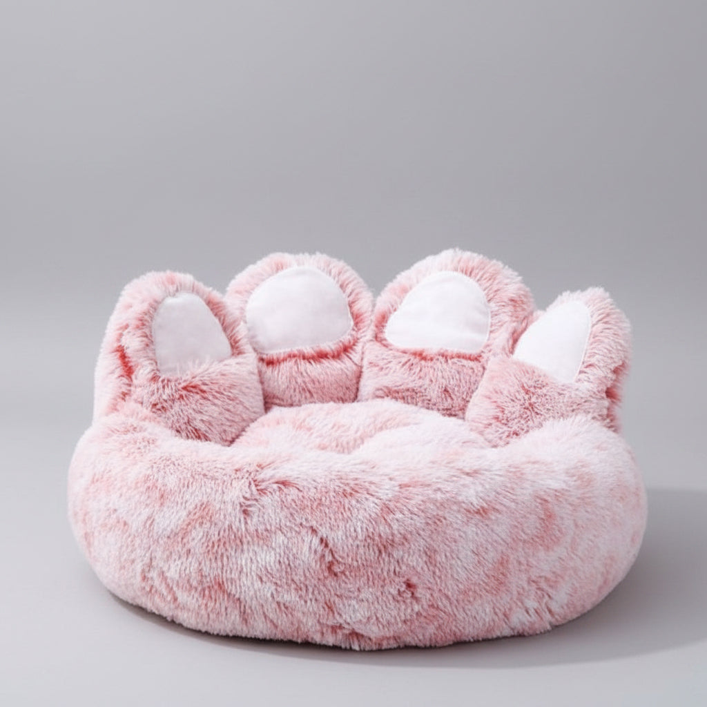Cozy dog sofa bed with supportive bolsters & soft material, offering anxiety relief & a comfortable spot for pets to rest.