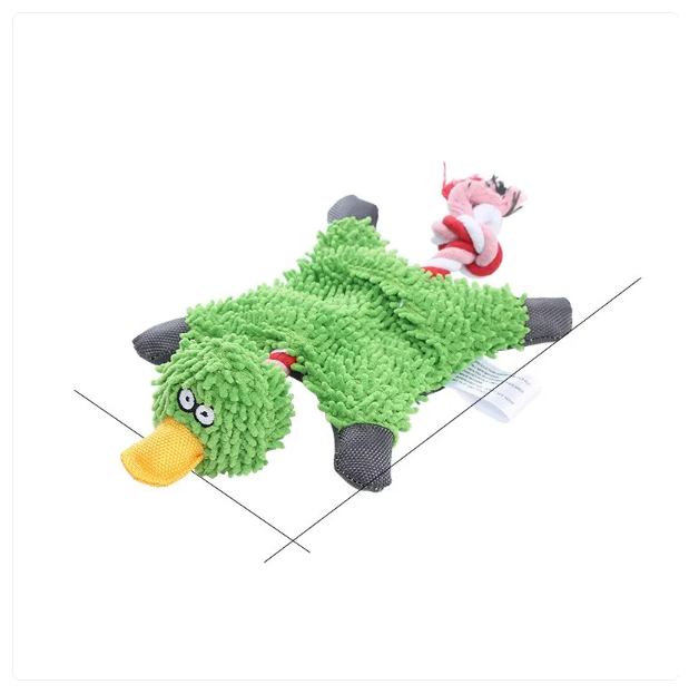 Durable puppy toy: plush design with strong rope for teething and interactive fun.