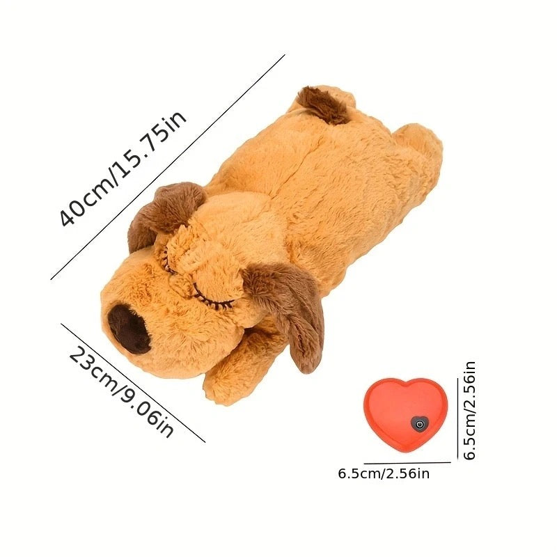 Heartbeat comfort dog toy, a soft plush companion designed to calm anxious pets and provide emotional support.