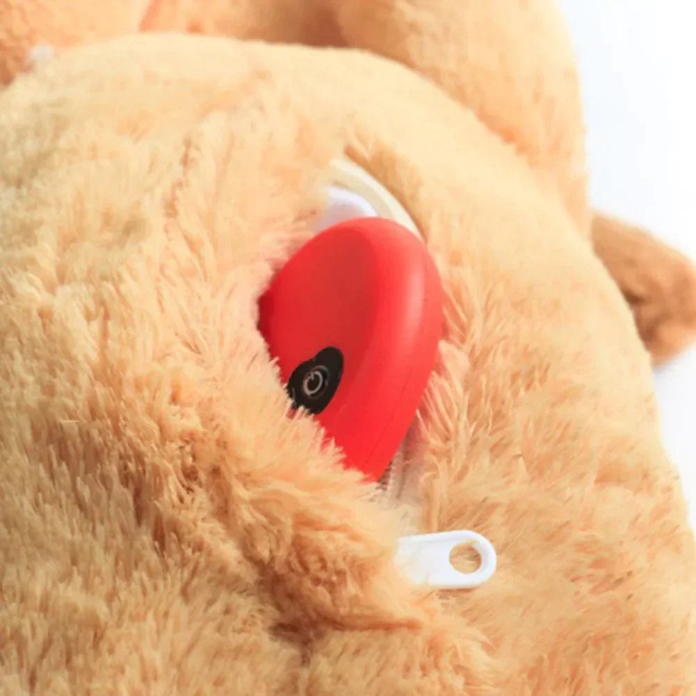 Dog anxiety relief toy, a washable plush heartbeat device offering comfort and support to puppies.