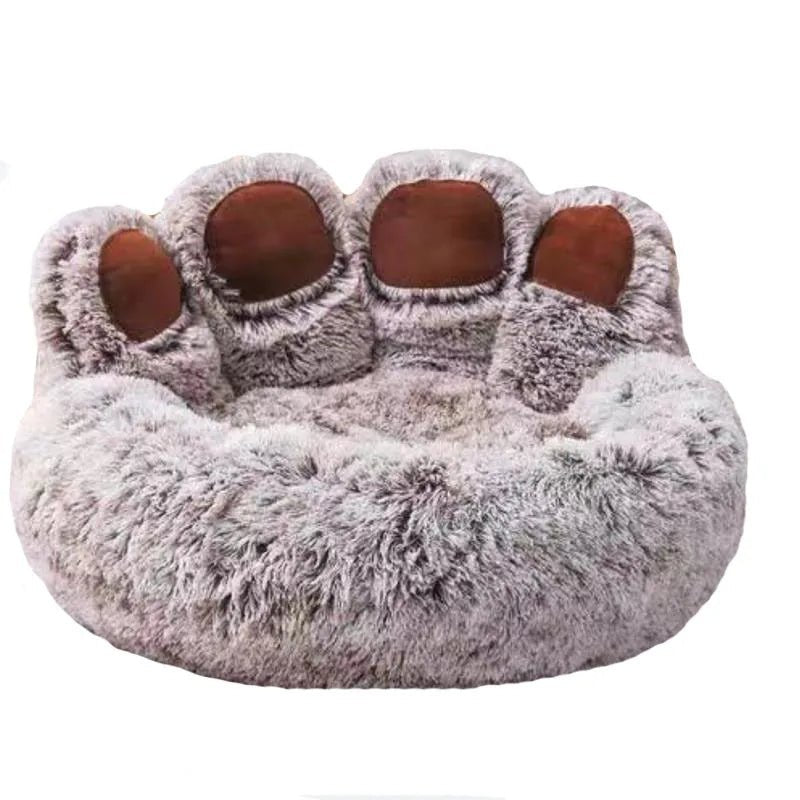 Soft washable cat bed, donut shape, designed as a plush sofa for pets