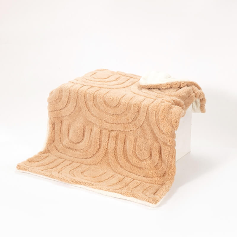 Machine washable plush pet blanket, warm double-sided design for cozy dog and cat comfort.