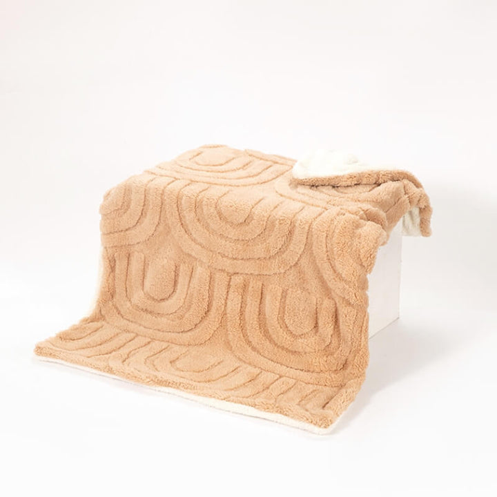 Machine washable plush pet blanket, warm double-sided design for cozy dog and cat comfort.