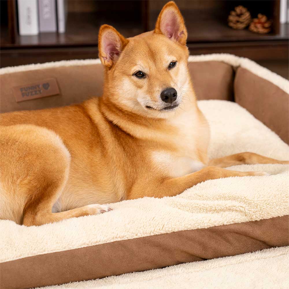 Non-slip expandable calming dog bed, perfect pet furniture for anxiety relief
