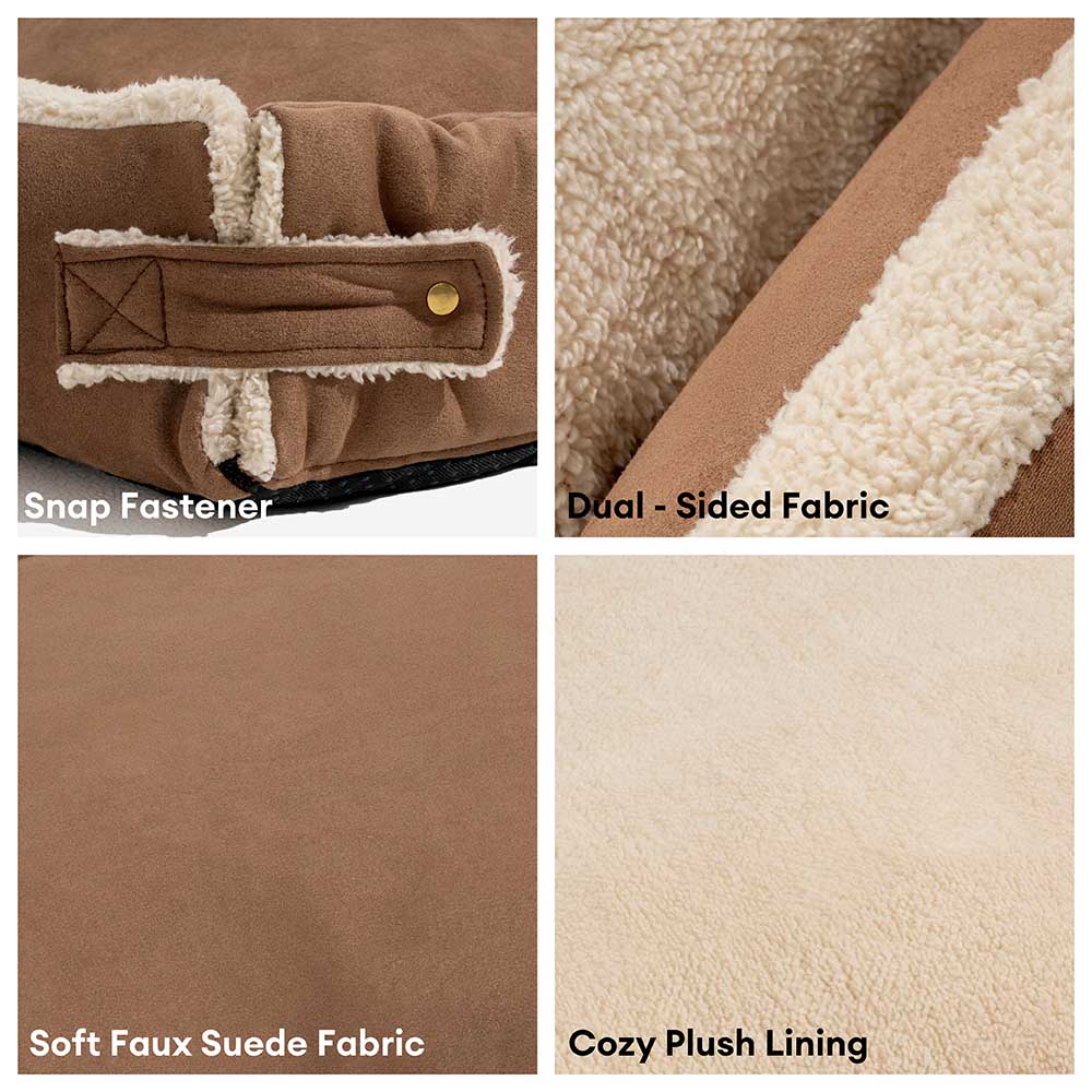 Expandable pet bed in a modern home, fitting seamlessly with pet furniture